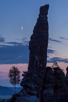 Kletterfelsen Tante bei Mondschein