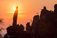 Kletterfelsen Tante im Sonnenfeuer